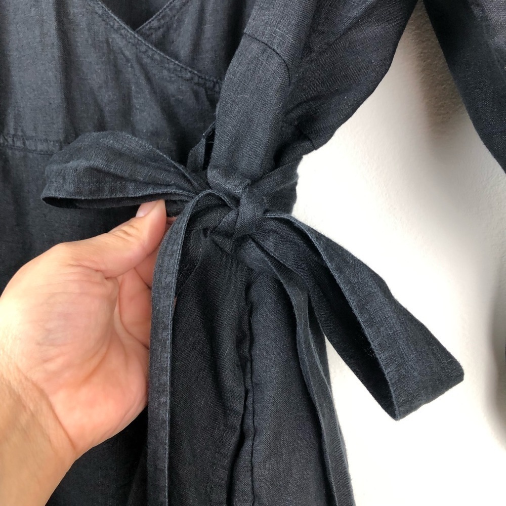 Free People- Carino Dress in Black 100% Linen size: S - Picture 9 of 14